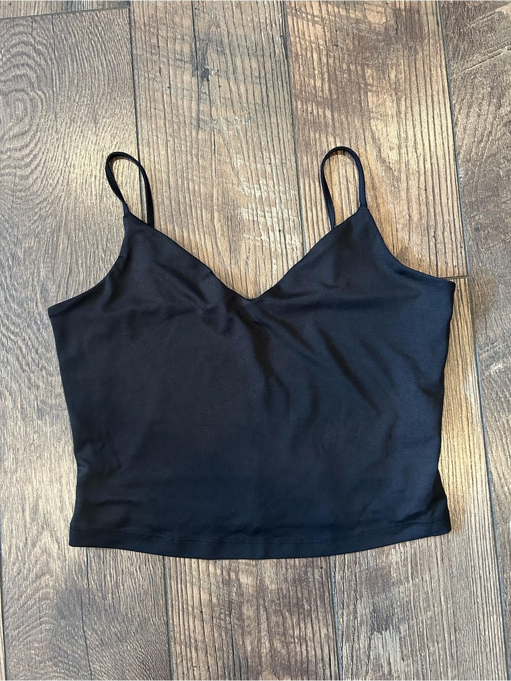 Dynamite Black Spaghetti Strap Crop Camisole